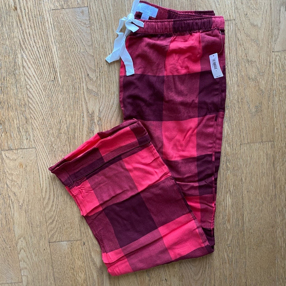 GAP Love plaid Flannel pajama pants with drawstring